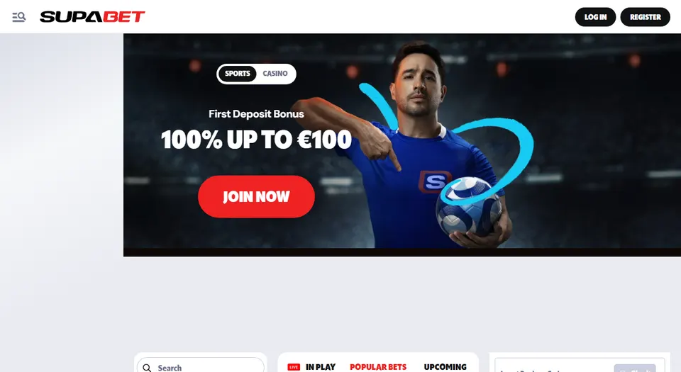 Homepage di Supabet, settembre 2026
